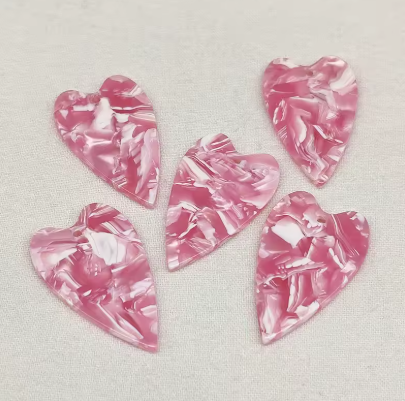 23*39mm Acrylic Hearts - See Color Options