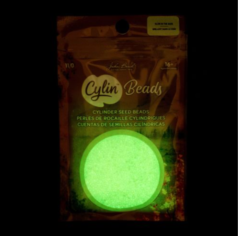 11/0 Cylin Bead, 25g Bag, Glow in Dark AB - Light Green