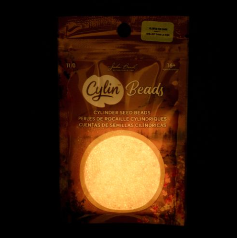 11/0 Cylin Bead, 25g Bag, Glow in Dark AB - Coral