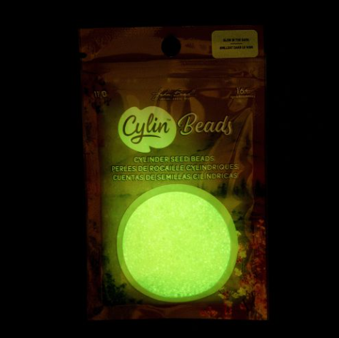 11/0 Cylin Bead, 25g Bag, Glow in Dark - Yellow