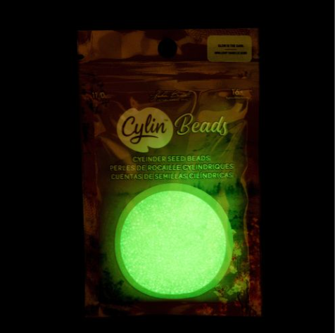 11/0 Cylin Bead, 25g Bag, Glow in Dark - Light Green