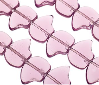 10mm Bears, Strung, Transparent Light Amethyst