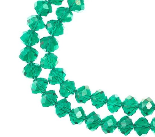 Crystal Lane DIY Rondelle 2 Strand 7in, 8x10mm, Transparent Dark Green AB