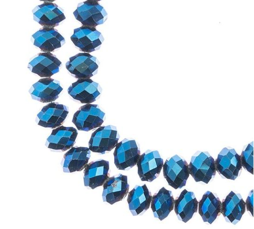 Crystal Lane DIY Rondelle 2 Strand 7in, 8x10mm, Opaque Blue Iris