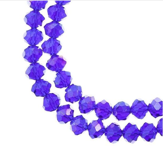 Crystal Lane DIY Rondelle 2 Strand 7in, 8x10mm, Transparent Sapphire AB