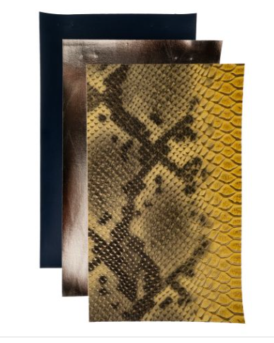 PrettyBack Faux Leather Sheet 5x8in Animal Print/Gold/Old Navy 3pcs