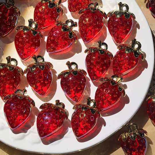 30*22mm Acrylic Strawberry Charm