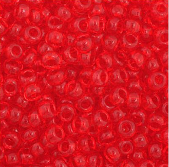 11/0 Preciosa Seed Beads Natural Transparent Light Red