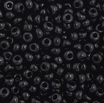 11/0 Preciosa Seed Beads Natural Opaque Black