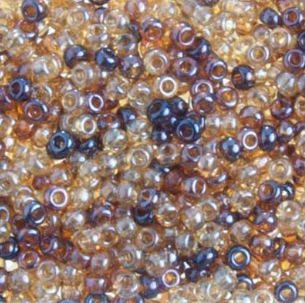 10/0 Preciosa Seed Beads, Topaz Luster Mix