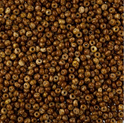 10/0 Preciosa Seed Beads, Travertine on Chalk White