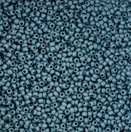 10/0 Preciosa Seed Beads, Metallic Blue Matt Terra Color