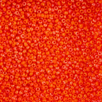 10/0 Preciosa Seed Beads, Opaque Orange AB