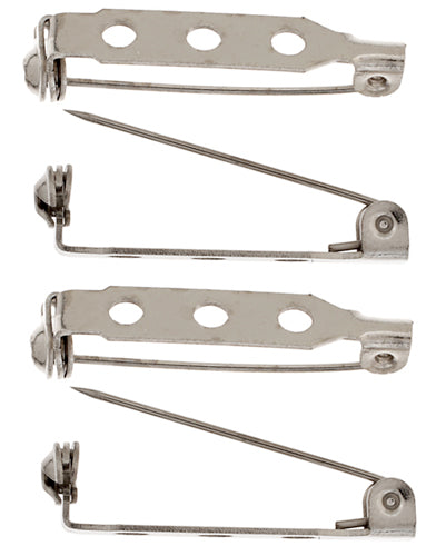 Bar Pins 1in - Silver - 4pack