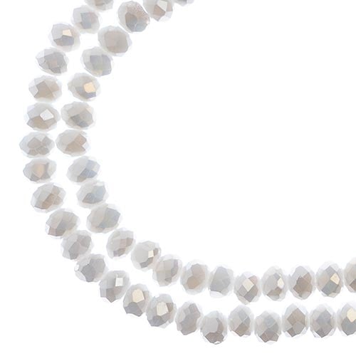 Crystal Lane Rondelle 2 Strand 7in (apx110pcs) 3x4mm Opaque White AB