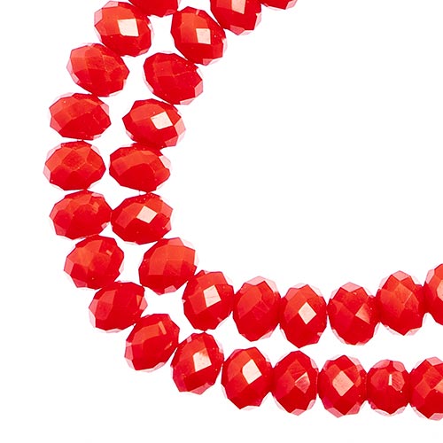 Crystal Lane Rondelle 2 Strand 7in (apx78pcs) 4x6mm Opaque Red