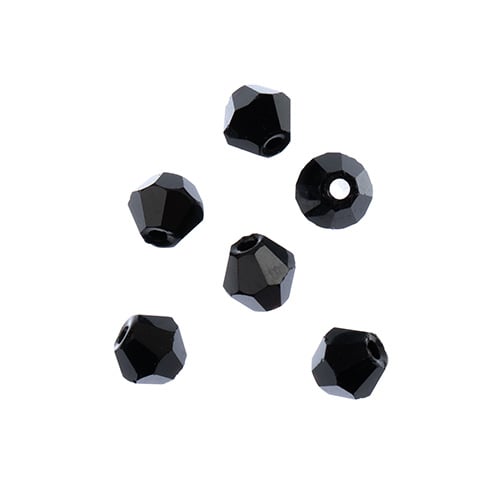 Crystal Lane Bicone 2 Strand 7in (apx96pcs) 4mm Opaque Black