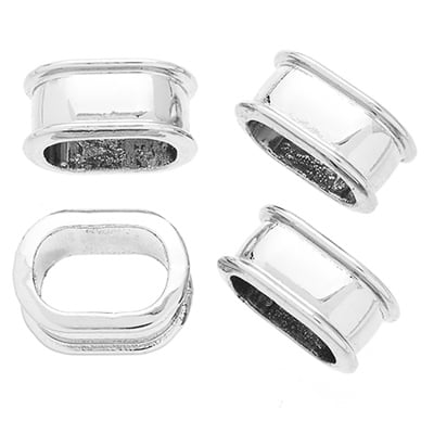 Bead Channel, Oval - 14*9*6mm - Rhodium