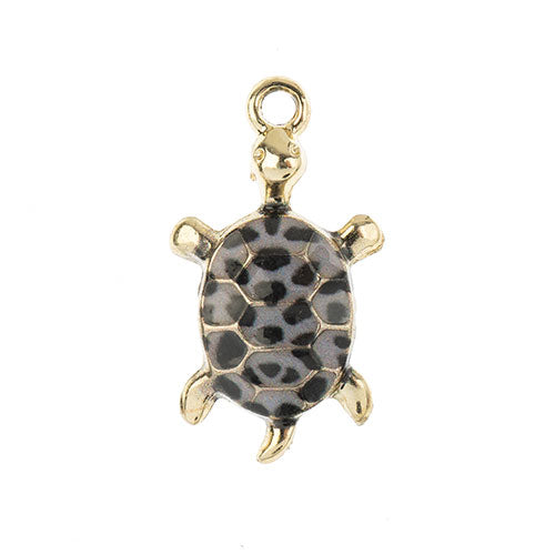 Sweet & Petite Charms, 24x14mm Turtle, Black