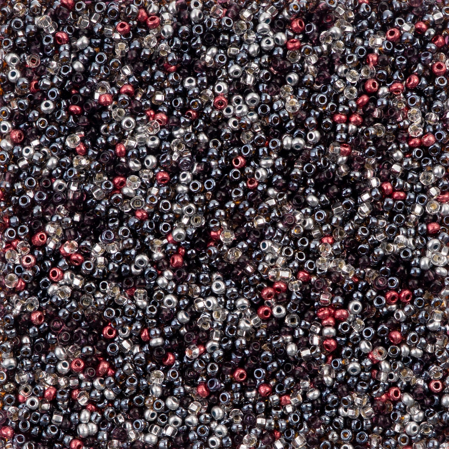 10/0 Preciosa Seed Beads Steel and Scarlet Mix