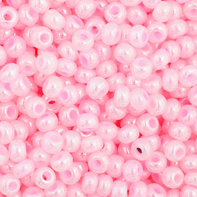 11/0 Preciosa Seed Beads Opaque Pale Pink Dyed Pearl