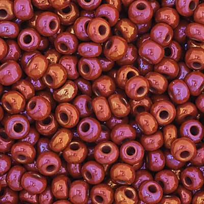 11/0 Preciosa Seed Beads, Opaque Ruby AB