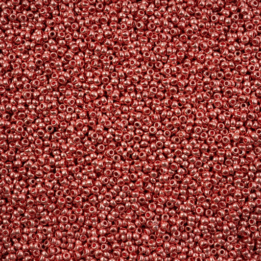 11/0 Preciosa Seed Bead Metallic Red Dyed Crystal