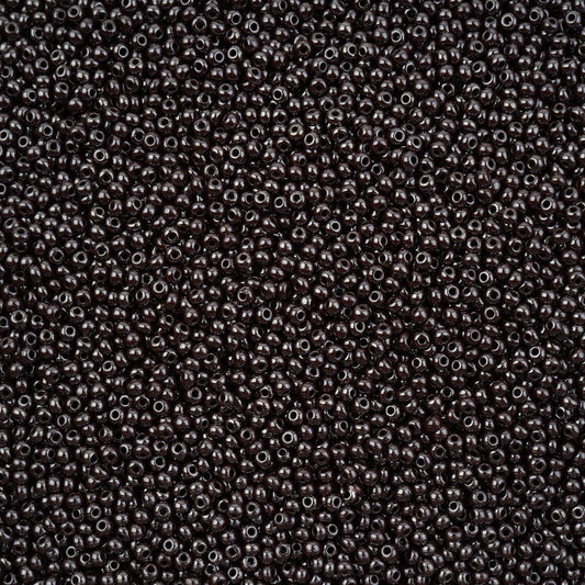 11/0 Preciosa Seed Beads Opaque Dark Brown Luster