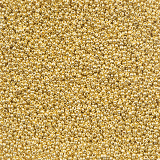 11/0 Preciosa Seed Beads Metallic Light Gold Solgel