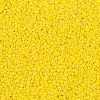11/0 Preciosa Seed Beads Terra Intensive Yellow Matte Vial de 22 g