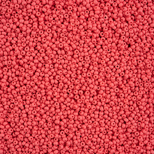 11/0 Preciosa Permalux Seed Beads Dyed Chalk Red Matte, 23g Bags