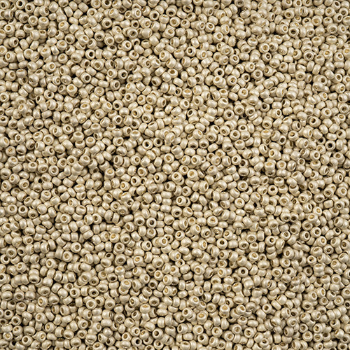 11/0 Preciosa Seed Beads Off White Terra Metallic White