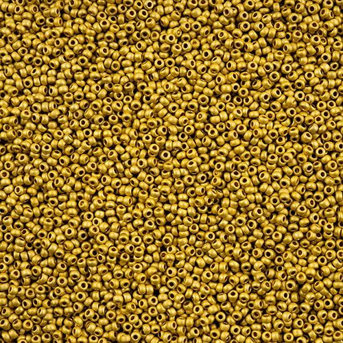 11/0 Preciosa Seed Beads Yellow Terra Metallic Matt