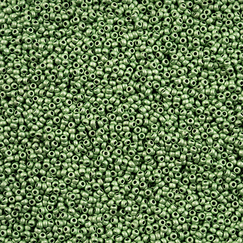 11/0 Preciosa Seed Beads Seafoam Green Terra Metallic Matte