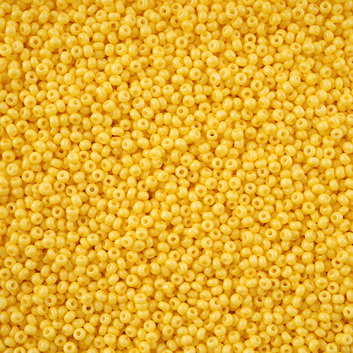 11/0 Preciosa Seed Beads Yellow Chalk Dyed Solgel