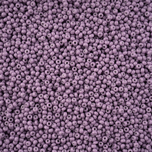 Perles de rocaille Preciosa 11/0 Solgel teintées à la craie Orchid, flacon de 23 g