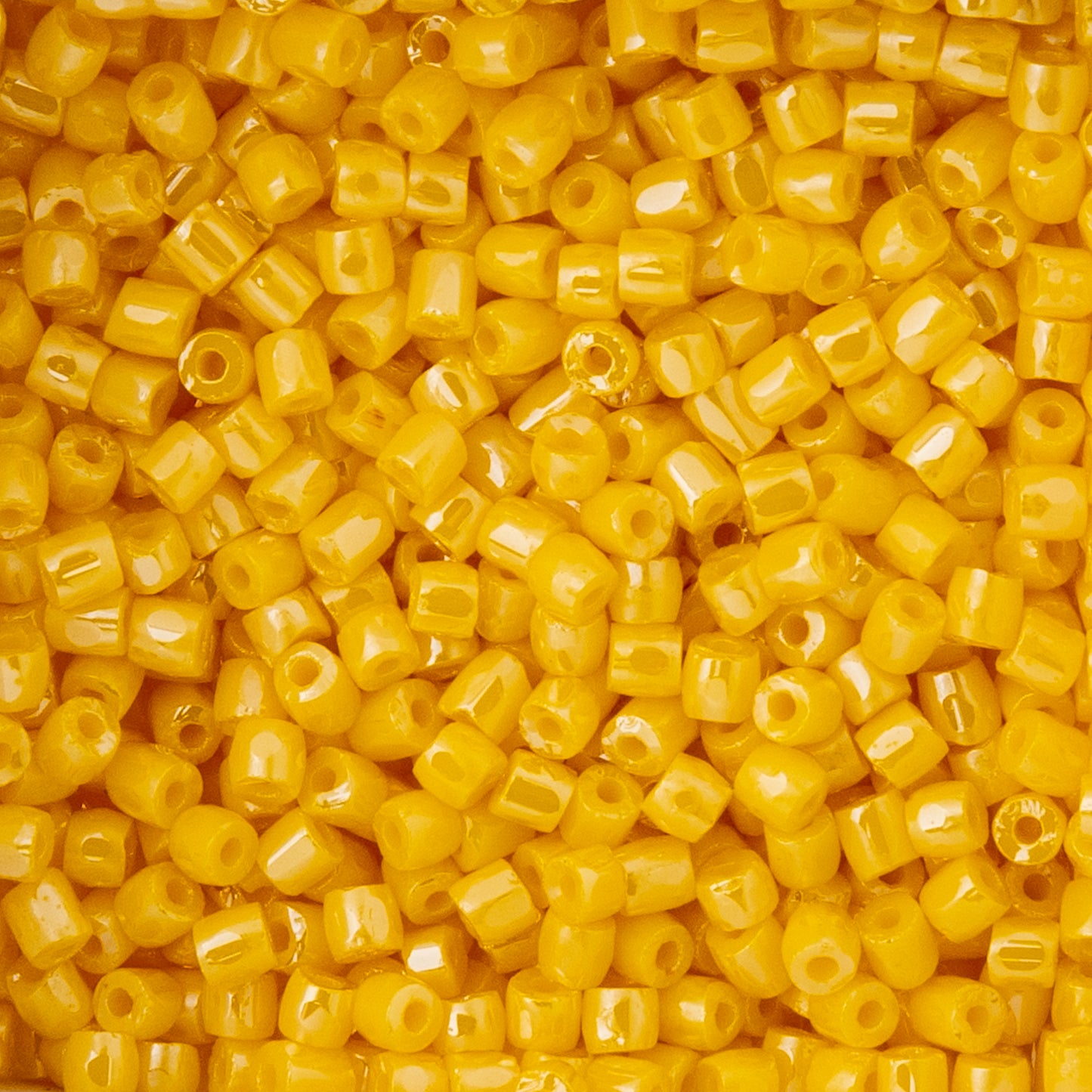 9/0 3Cut Czech Seed Beads, 13g vial, Opaque Golden Yellow Luster