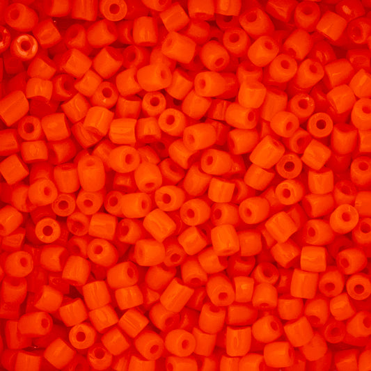 9/0 3Cut Czech Seed Beads, 13g vial, Opaque Orange