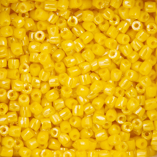 9/0 3Cut Czech Seed Beads, 13g vial, Opaque Yellow Luster