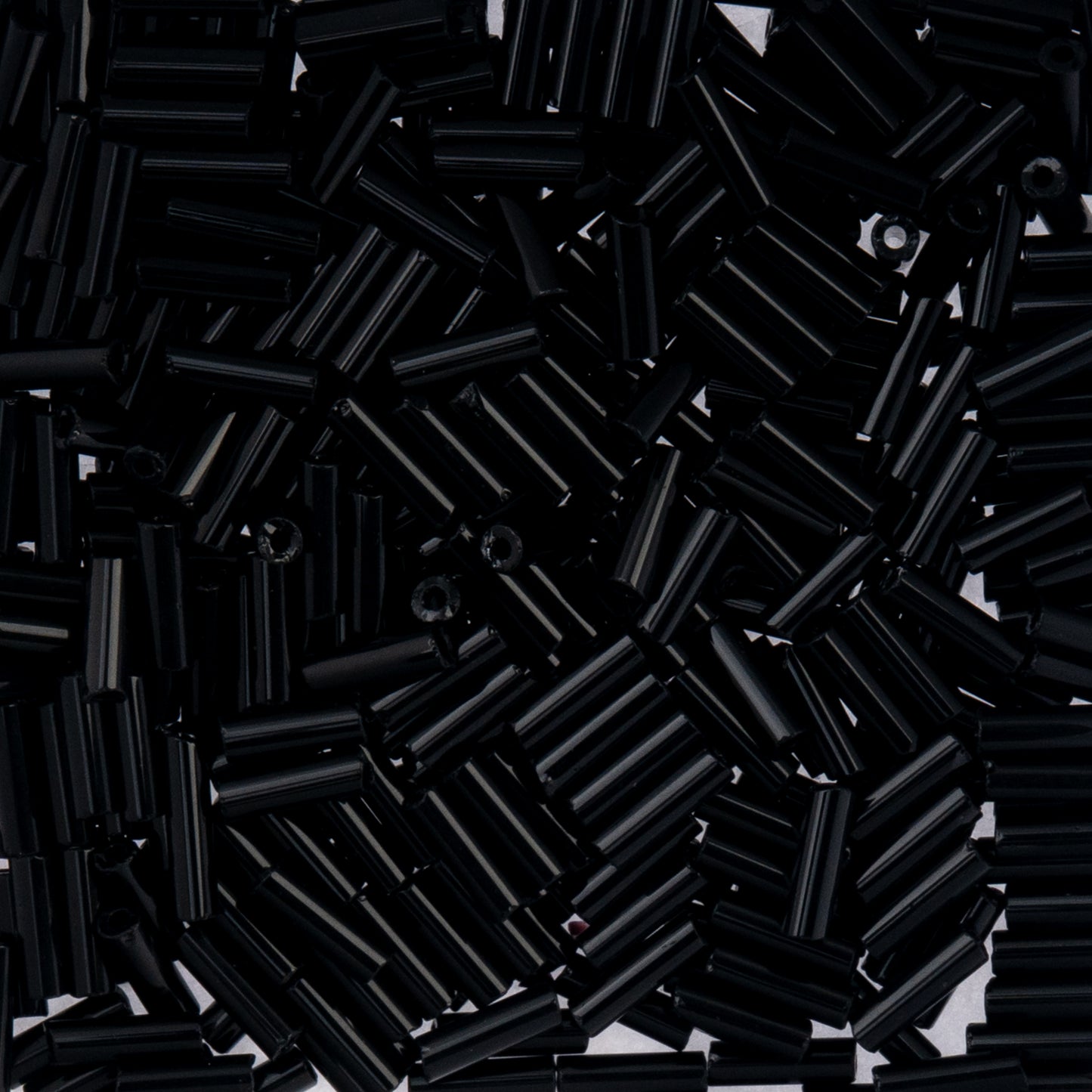 Czech Bugle Beads apx.. 19g Vial #3, Opaque Black