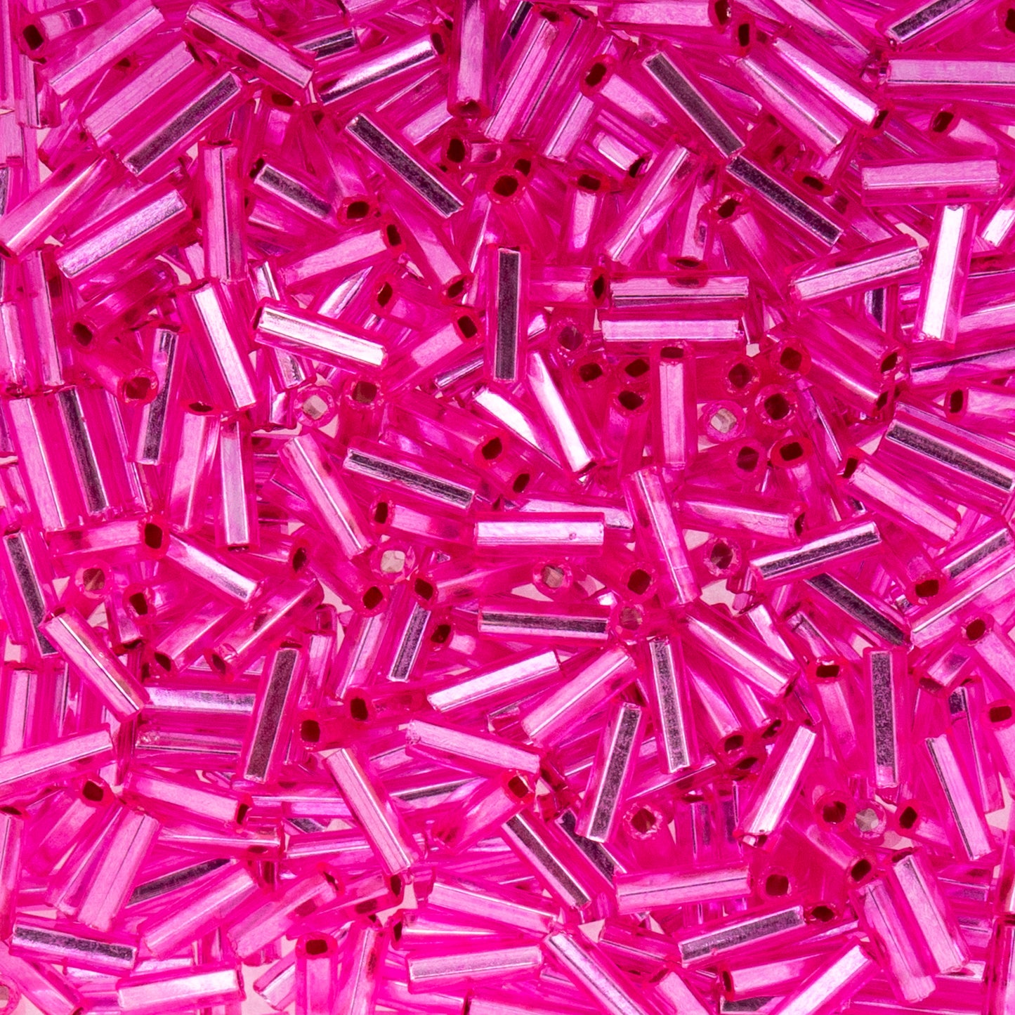 Czech Bugle Beads apx.. 19g Vial #3, S/L Fuchsia Dyed