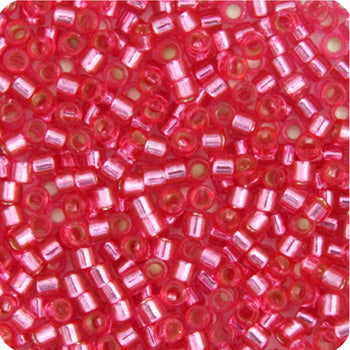 Frasco Delica 11/0 RD n.° 1338 con revestimiento plateado rosa oscuro de 5,2 g