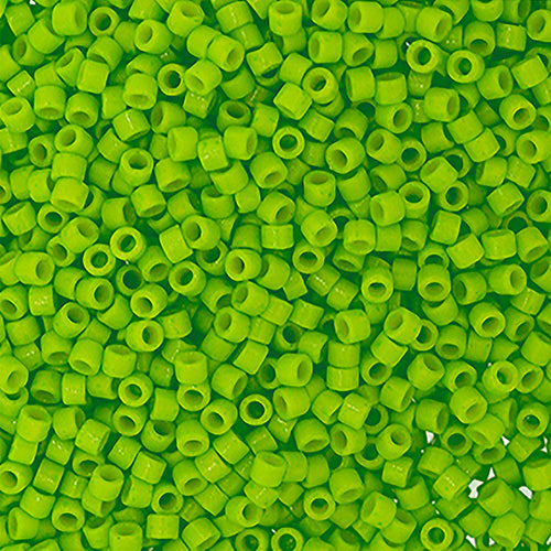Frasco de 5,2 g Delica 11/0 RD n.º 2121 Duracoat teñido opaco verde neón