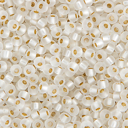 11/0 Miyuki Seed Beads Crystal Silver Lined Semi-frosted
