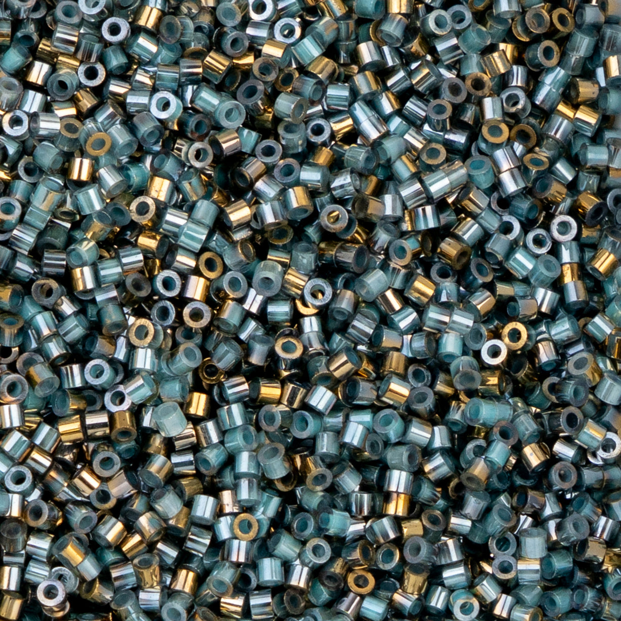 11/0 Cylin Bead, 25g Bag, Gilded Halo Crystal Aqua