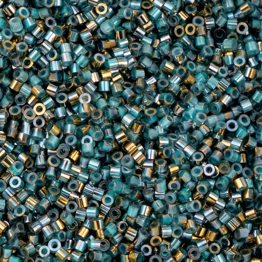 11/0 Cylin Bead, 25g Bag, Gilded Halo Frosted Blue