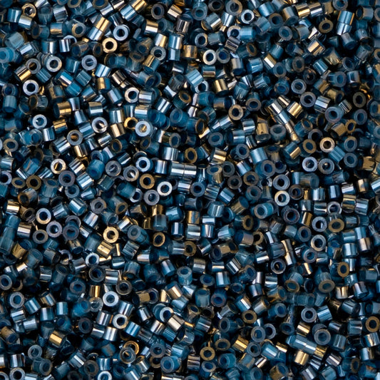 11/0 Cylin Bead, 25g Bag, Gilded Halo Blue Flame