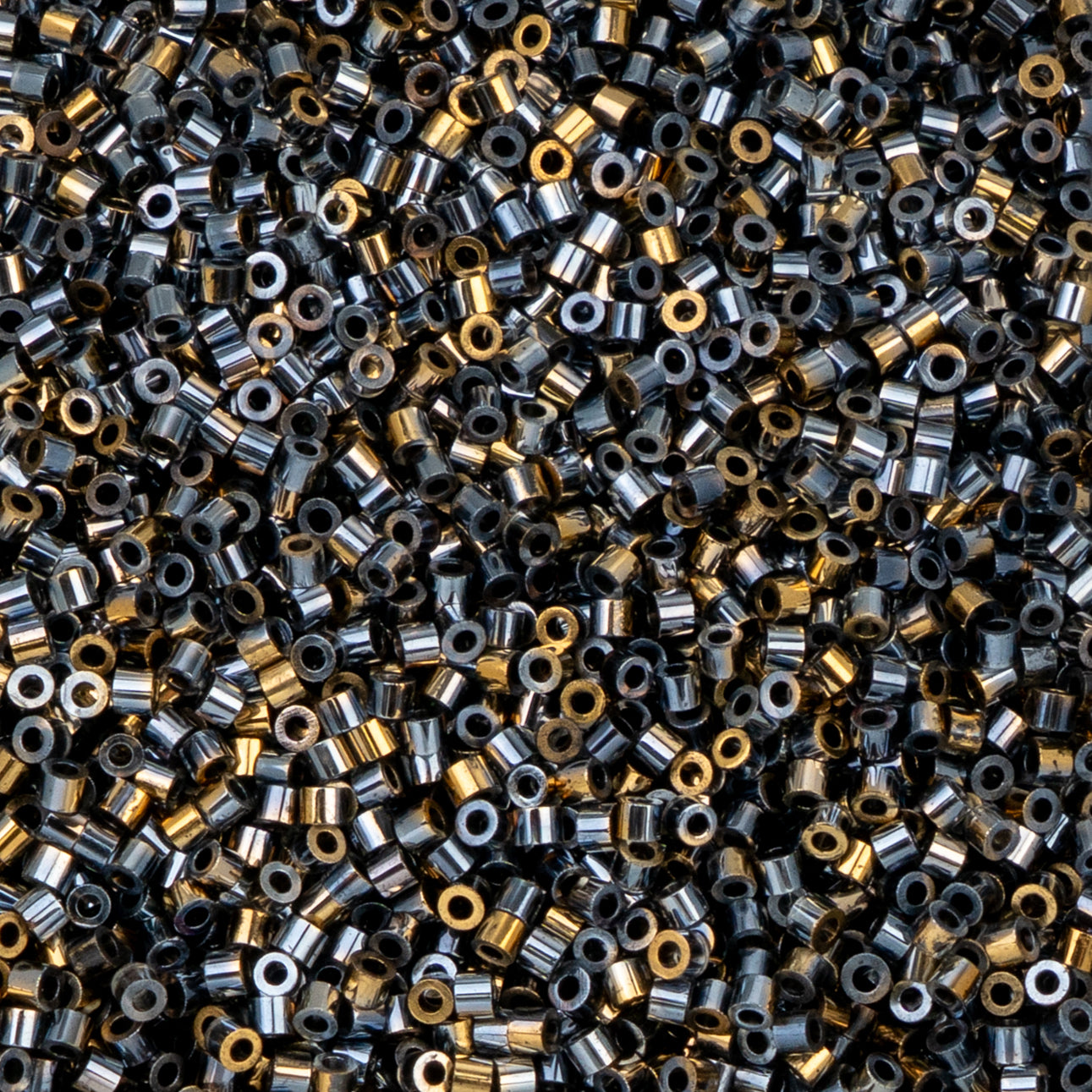 11/0 Cylin Bead, 25g Bag, Gilded Halo Gunmetal