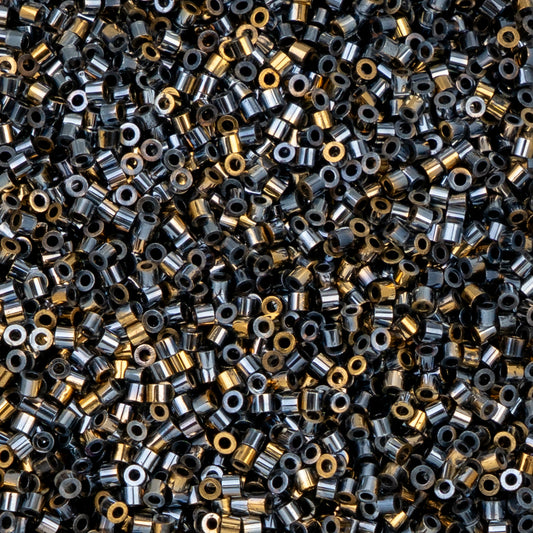 11/0 Cylin Bead, 25g Bag, Gilded Halo Gunmetal