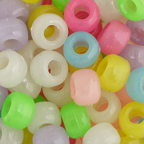9mm Crow(Pony) Beads, Acrylic - See Color Options